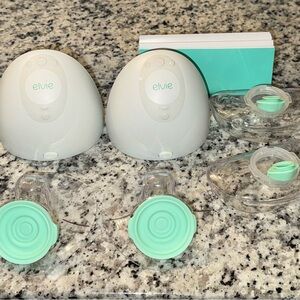 Elvie White and Mint Breast Pump Set